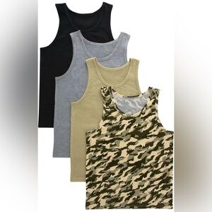 Hanes Kids Camouflage and Solid Tank Tops - 4 Pack
